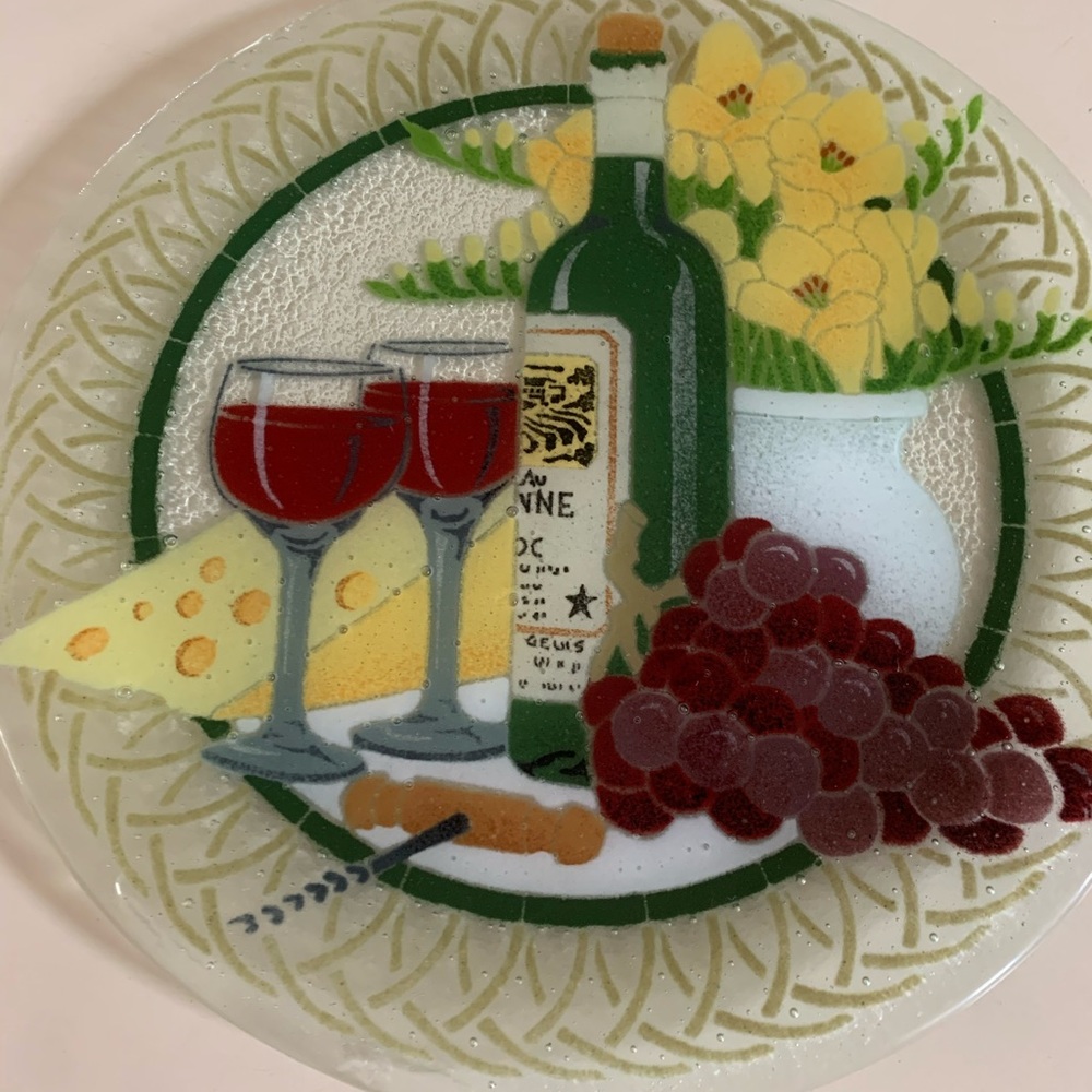 Fused glass serving plate